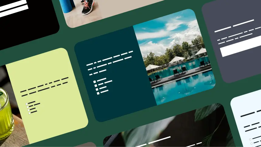 Screenshots of various survey templates