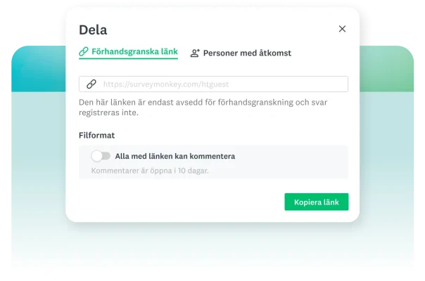 Funktion för att förhandsgranska länk med möjlighet att lägga till kommentarer direkt