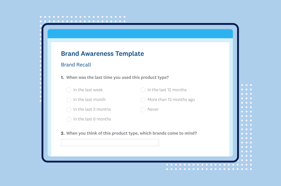 A screenshot of the SurveyMonkey brand awareness survey template