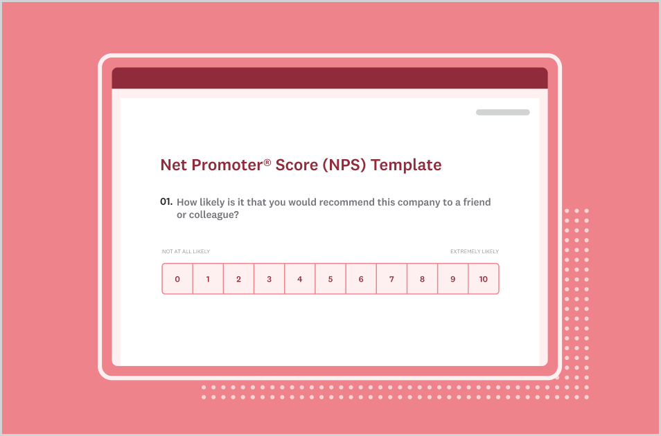 A screenshot of a SurveyMonkey Net Promoter Score (NPS) survey template
